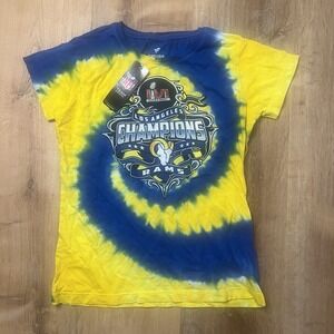Los Angeles Rams Fanatics Super‎ Bowl LVI Champions Tie-Dye T Shirt Womens M NEW